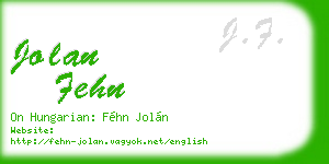 jolan fehn business card